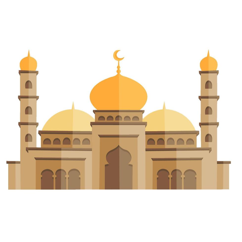 Ramadán kareem oración y mezquita en mano dibujado estilo vector