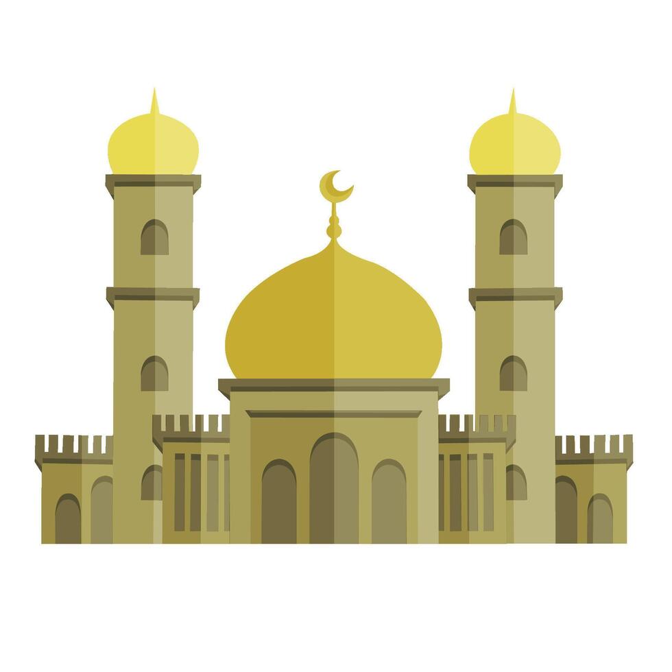 Vector Geometric Islamic Mosque with Flat Design