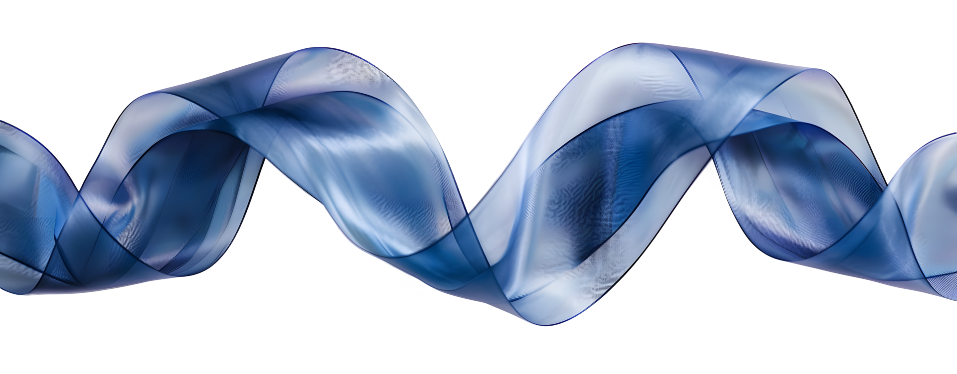 AI generated Transparent blue ribbon design element PNG