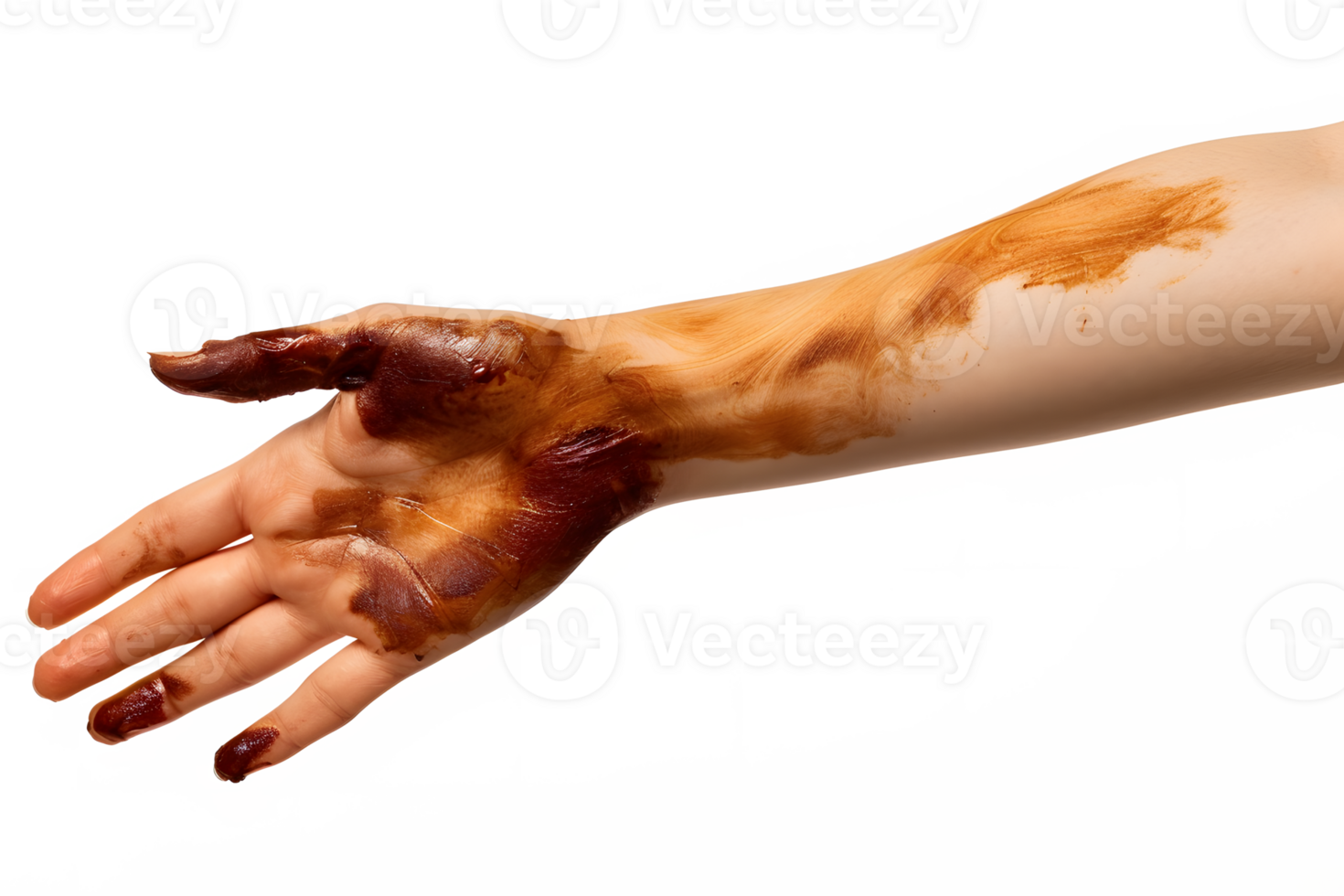 AI generated Dirty hands isolated on transparent background png