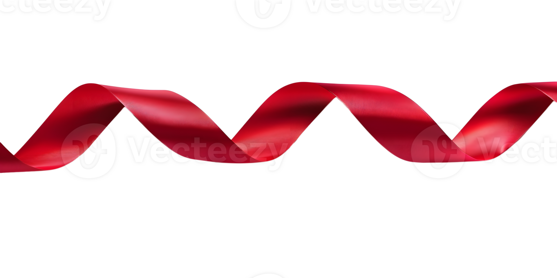 AI generated Red ribbon isolated on transparent background png