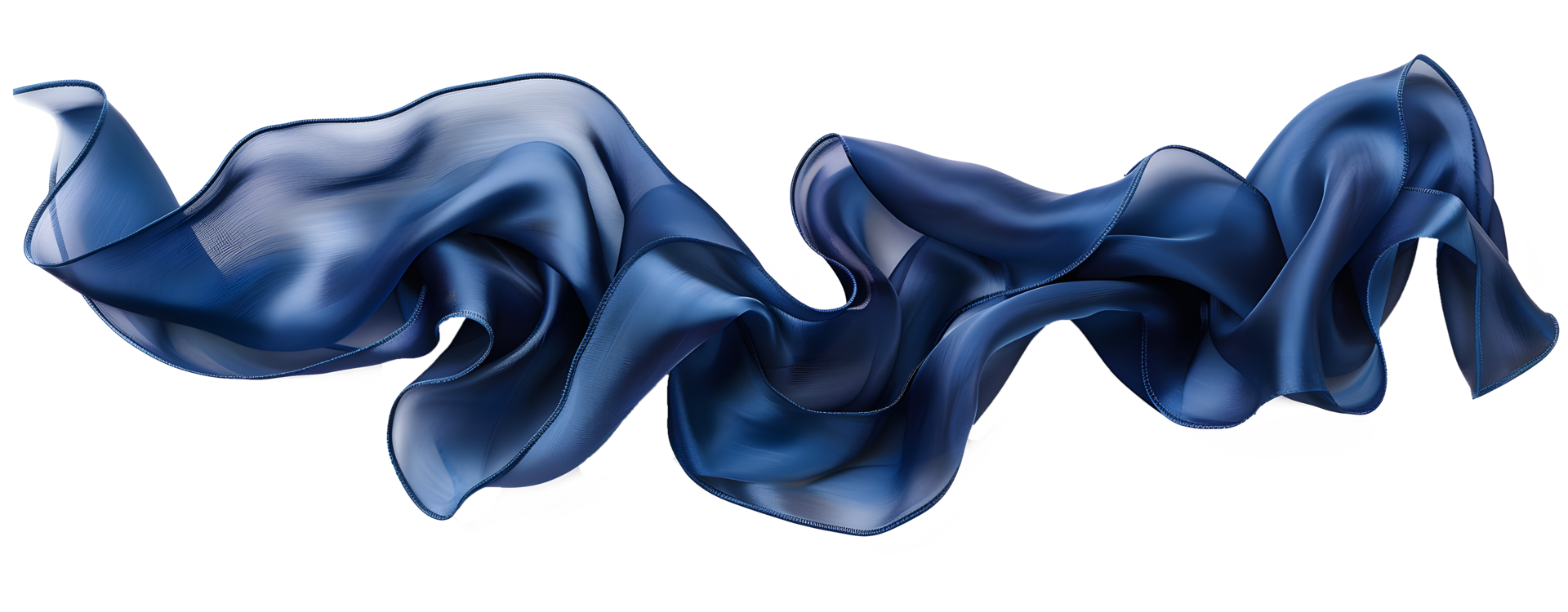 ai généré ondulé lisse élégant bleu soie ou satin luxe tissu png