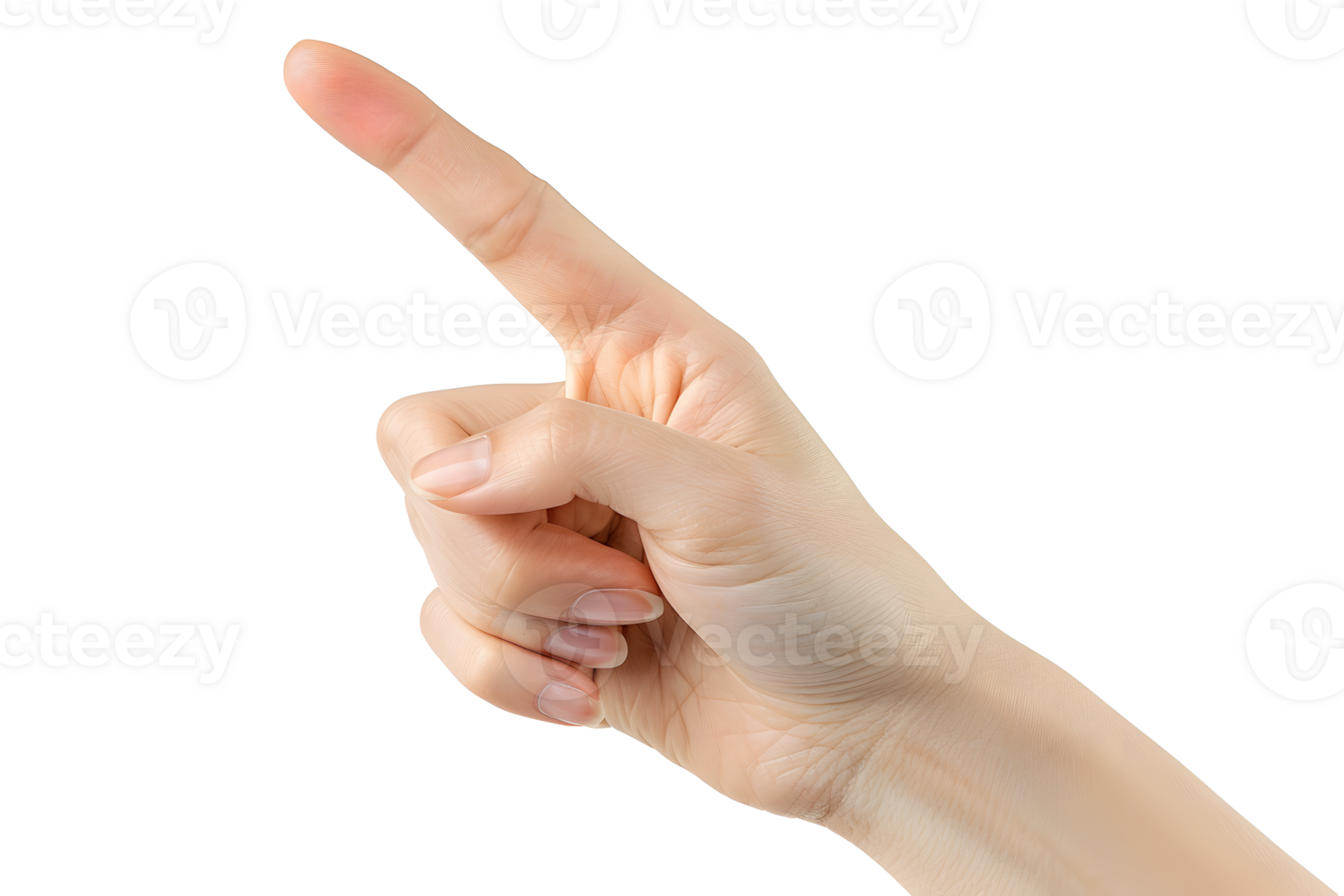 AI generated Female hand pointing finger PNG