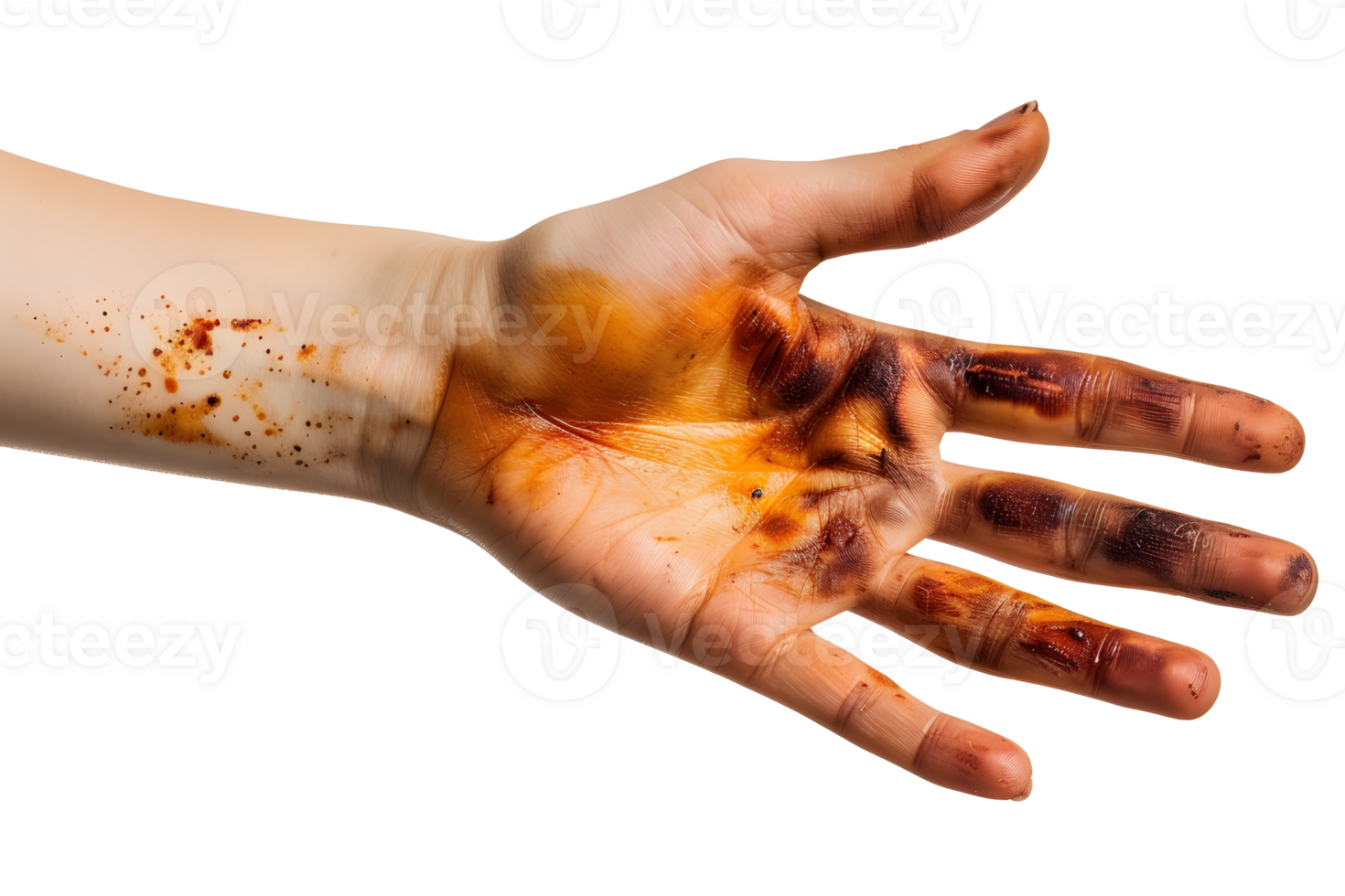 AI generated Dirty hands isolated on transparent background PNG