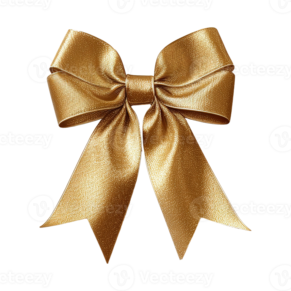 AI generated Golden bow isolated on transparent background png