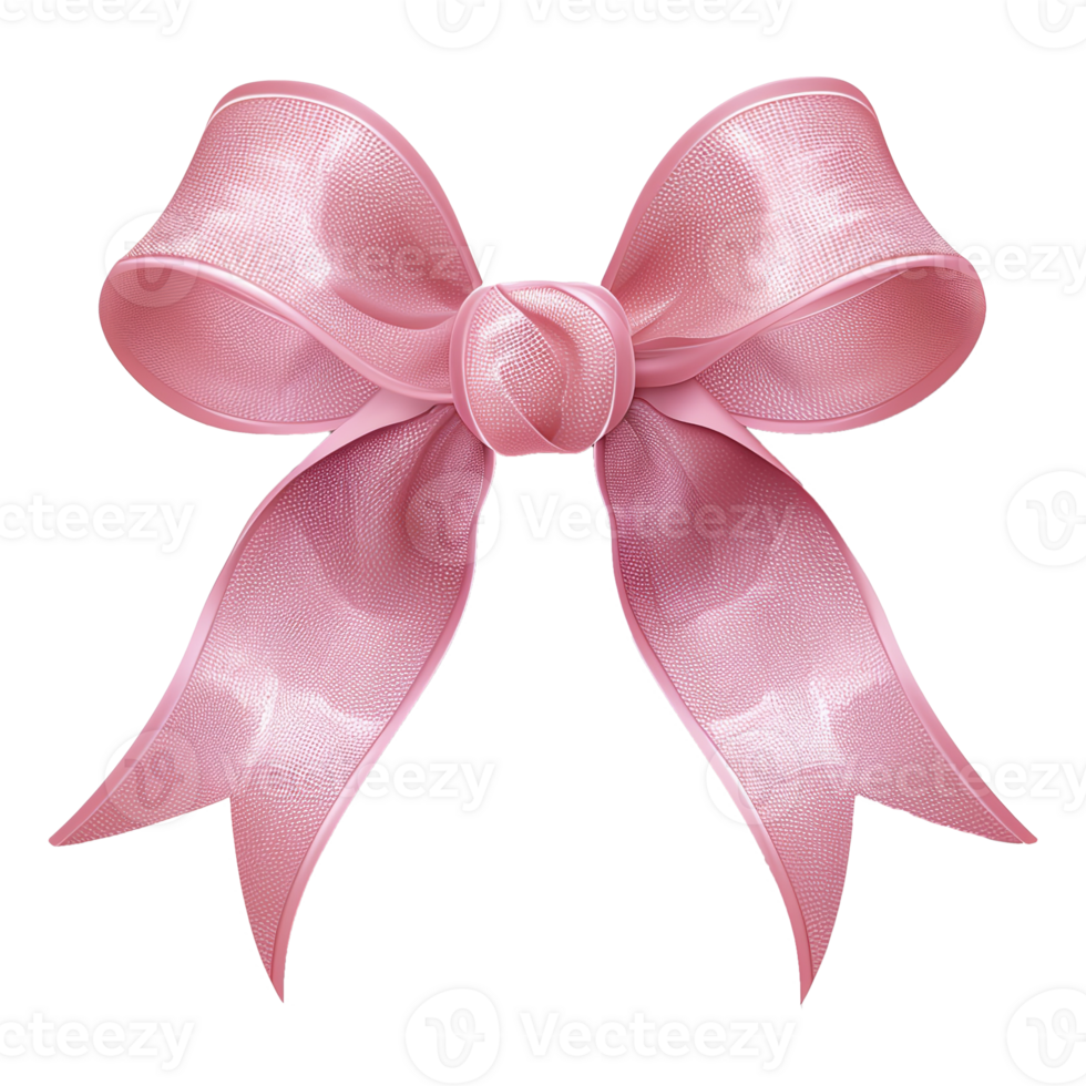 AI generated Realistic satin bow isolated on transparent background png