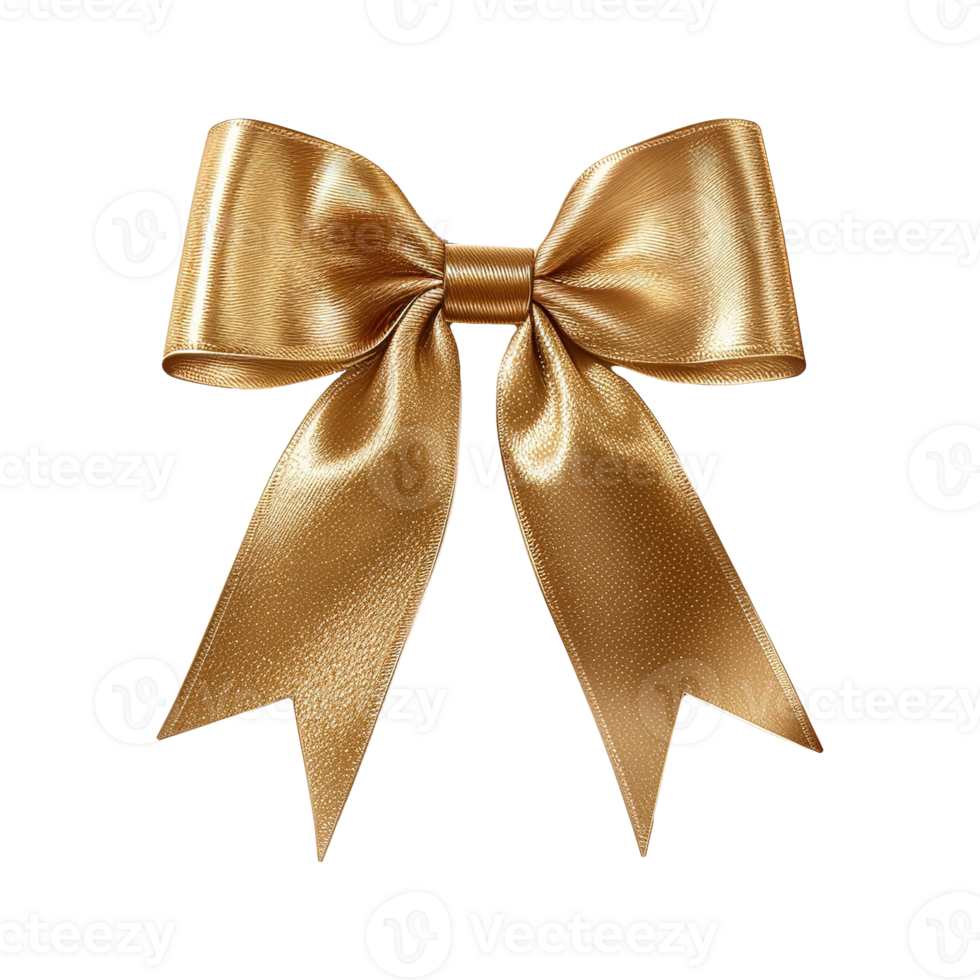 AI generated Golden bow isolated on transparent background png