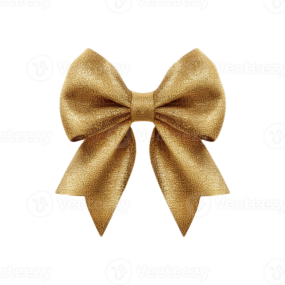 AI generated Golden bow isolated on transparent background png