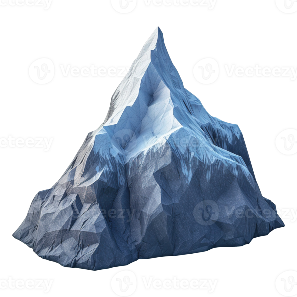AI generated Mountain rock 3d icon isolated on transparent background png