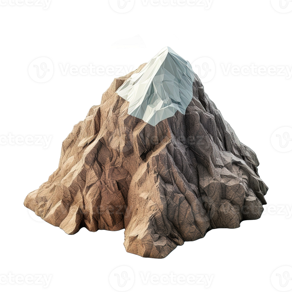 AI generated Mountain 3d icon isolated on a transparent background png