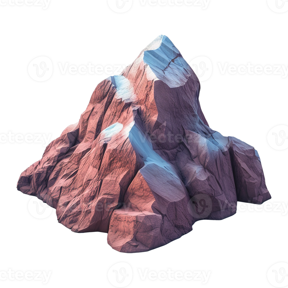 AI generated Mountain rock 3d icon isolated on transparent background png