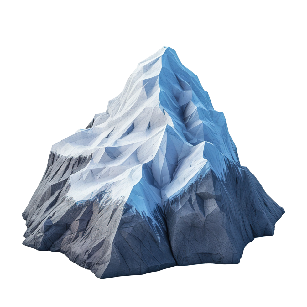 AI generated Mountain rock 3d icon isolated on transparent background png