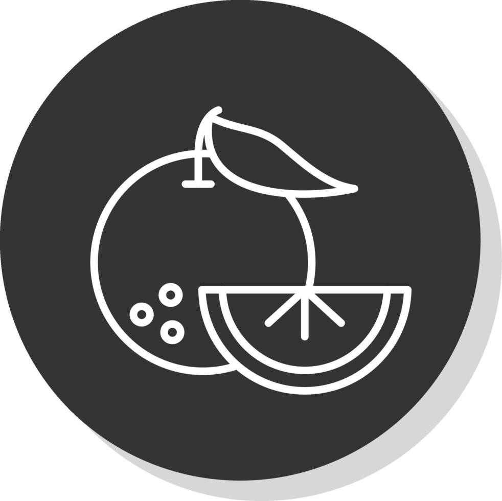 naranjas línea gris icono vector