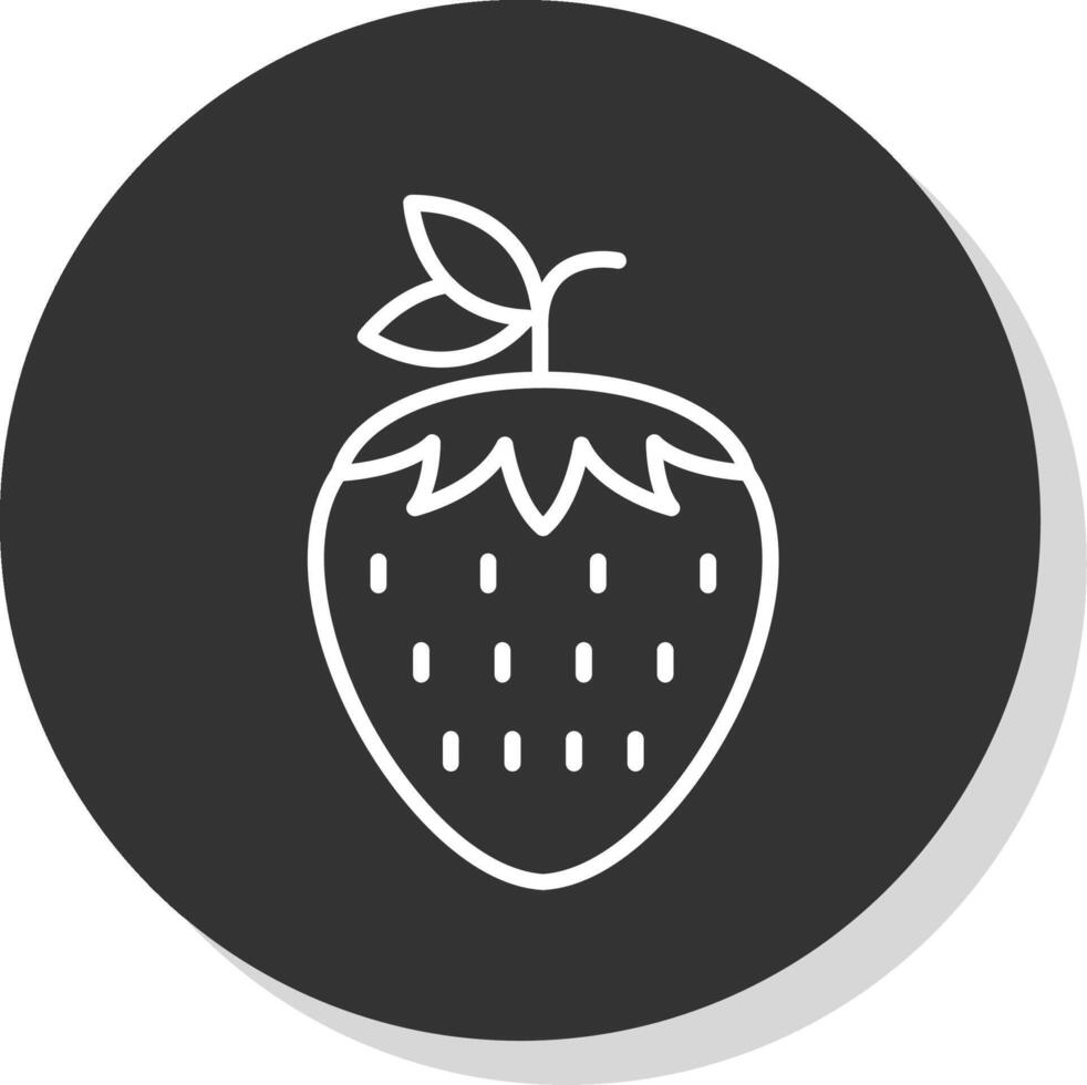 fresas línea gris icono vector