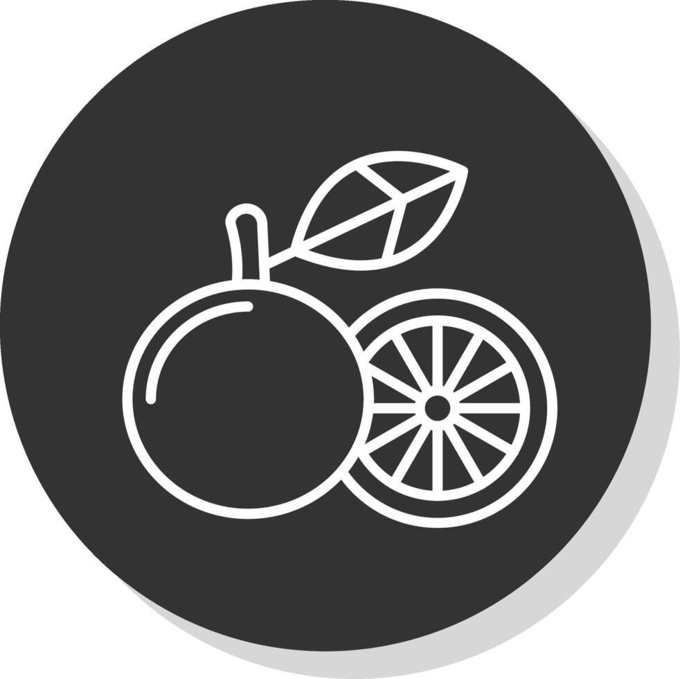 Grapefruit Line Grey  Icon vector