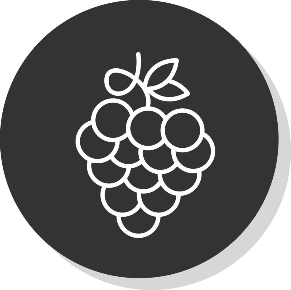 Zinfandel Grapes Line Grey  Icon vector