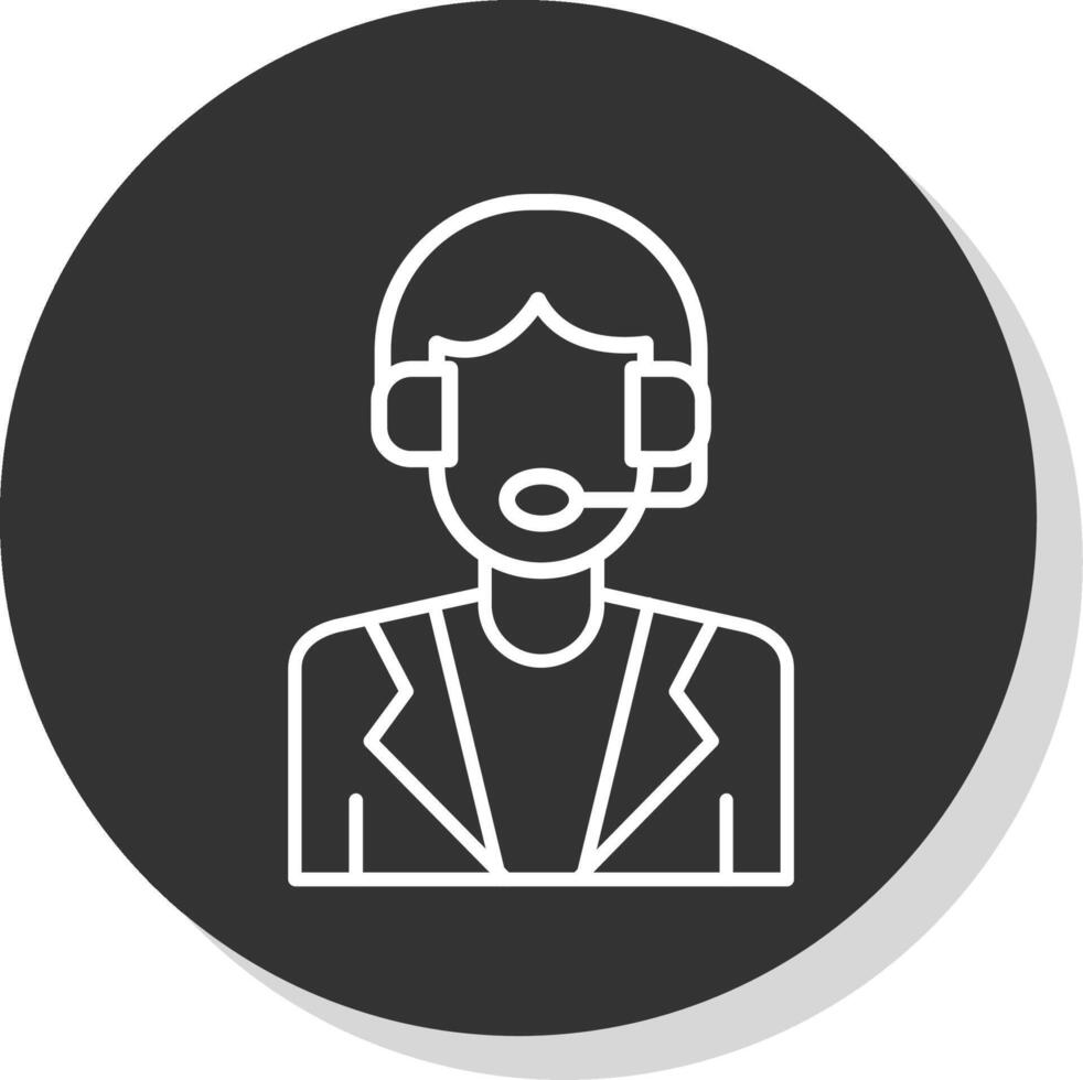 Customer Service Line Grey  Icon vector