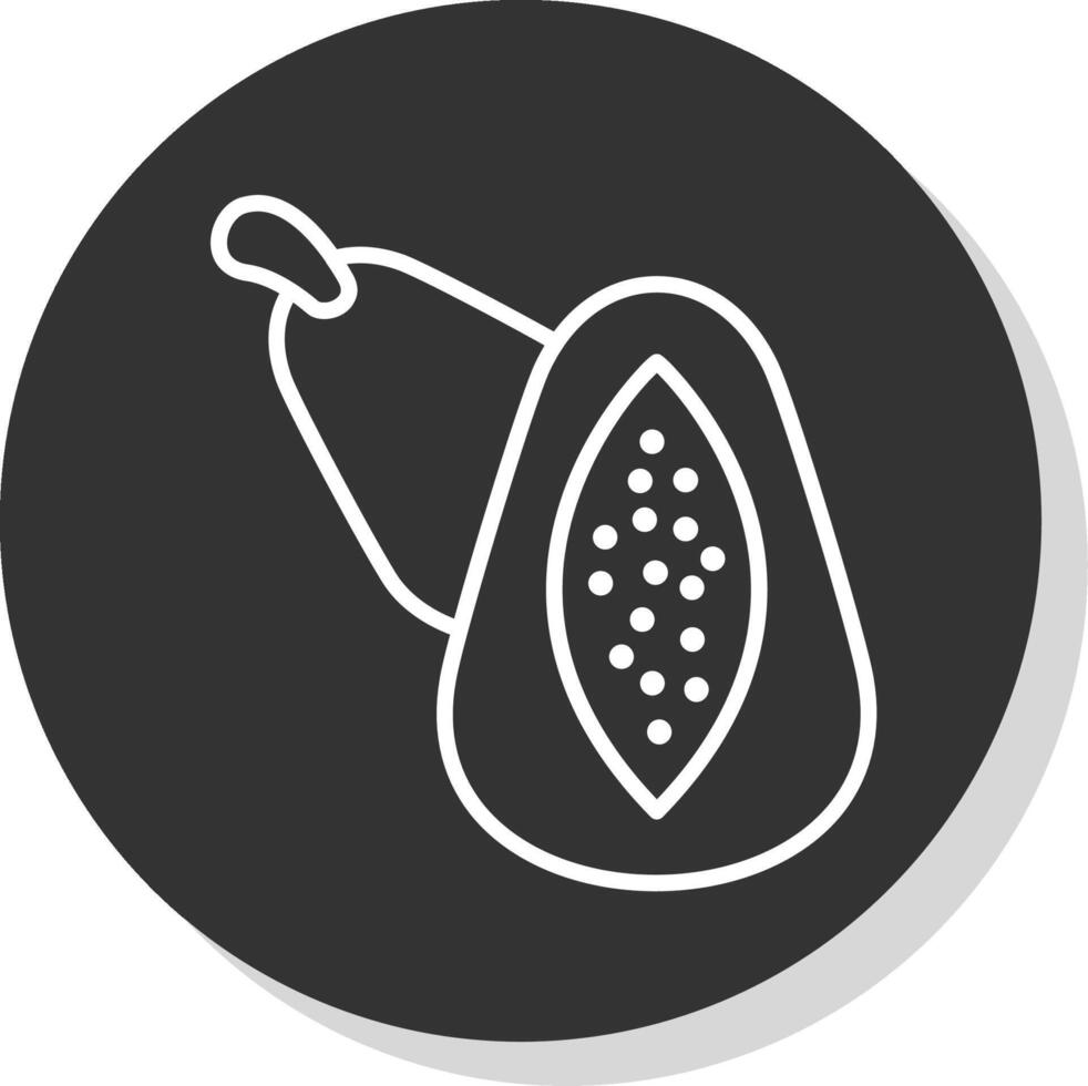 papaya línea gris icono vector