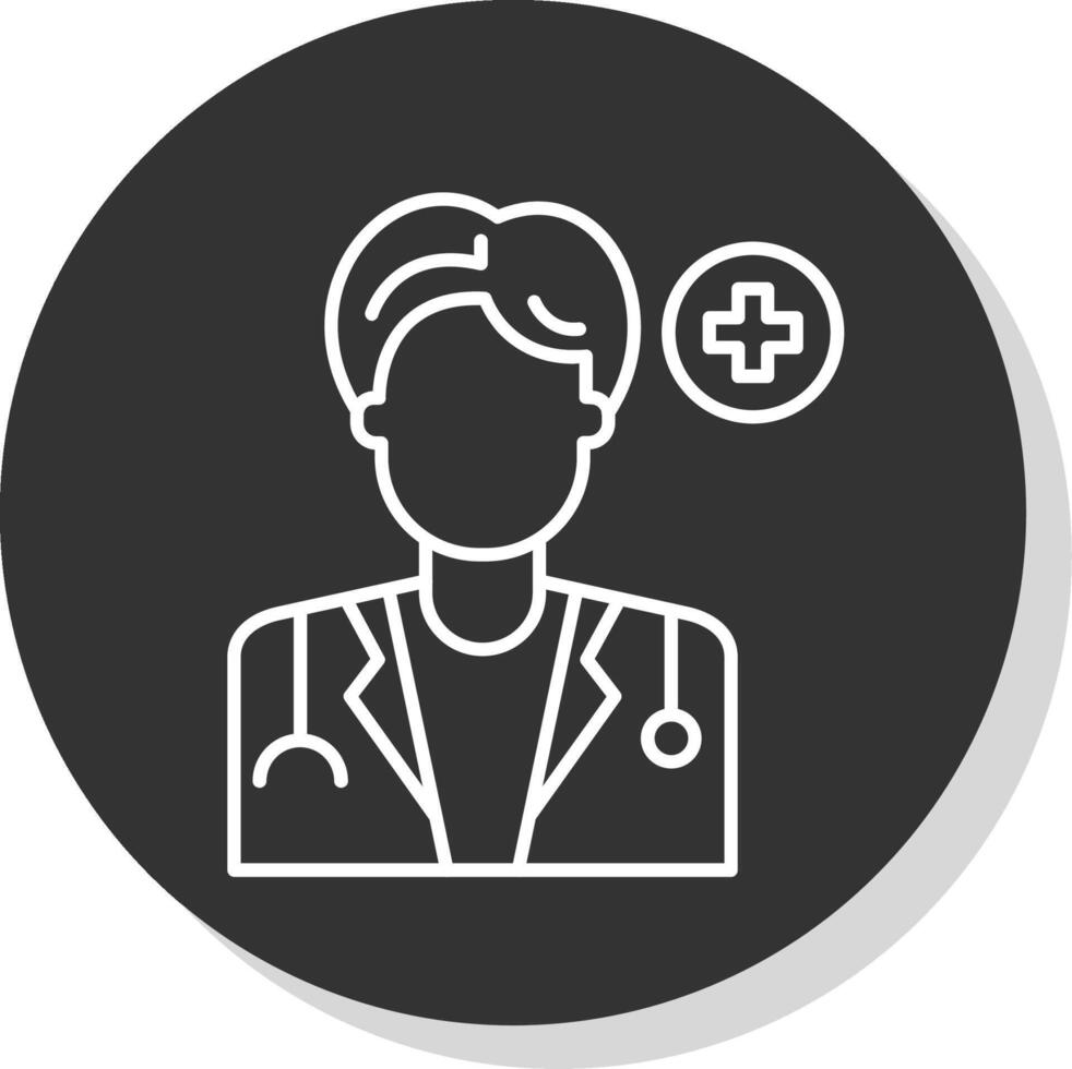 Doctor Line Grey  Icon vector