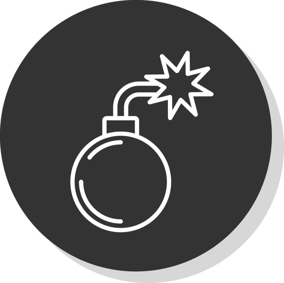 bomba línea gris icono vector
