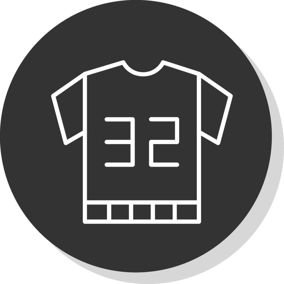 Football Jersey Line Grey  Icon vector