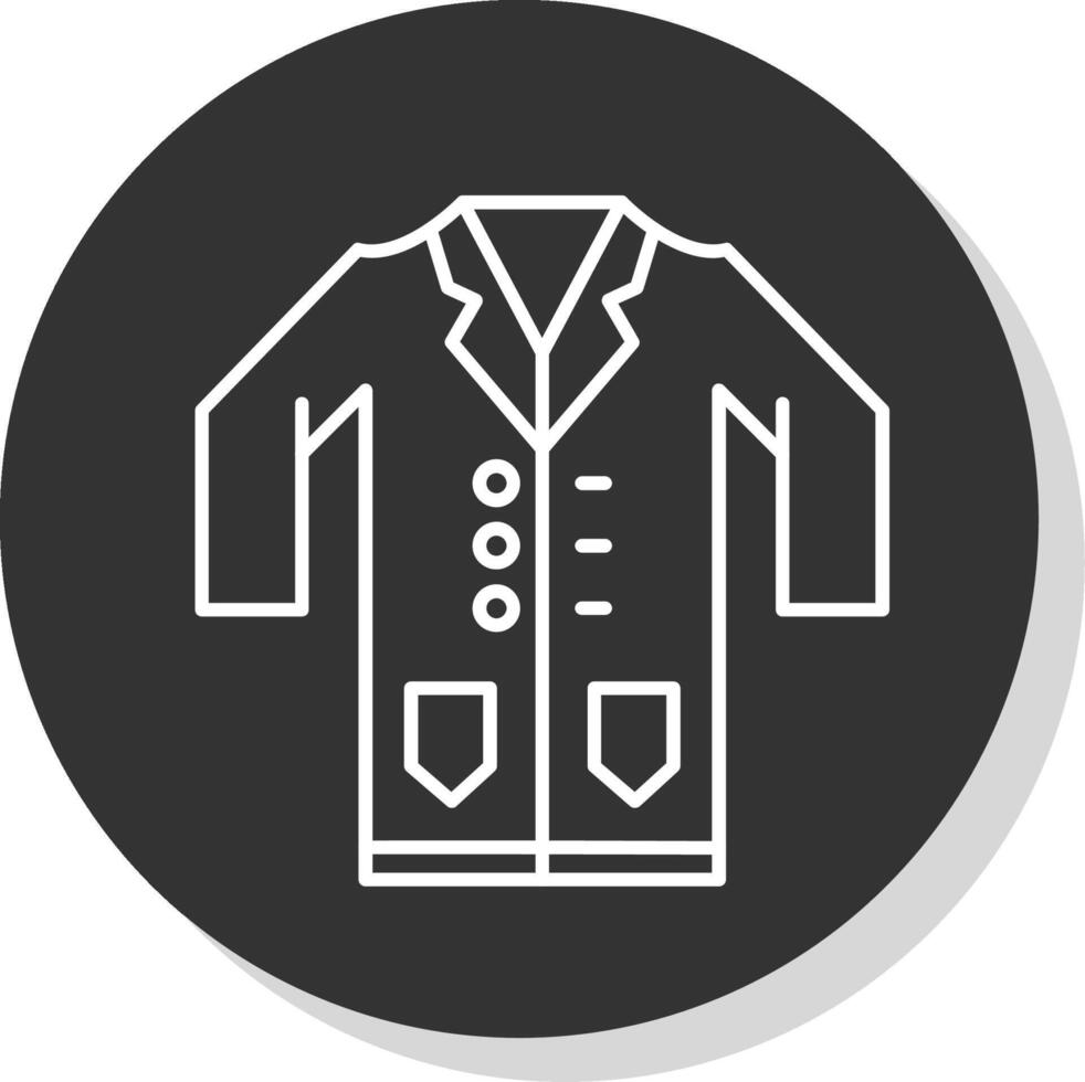 Lab Coat Line Grey  Icon vector