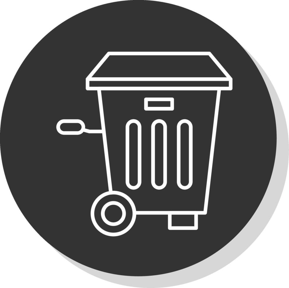 basura compartimiento línea gris icono vector