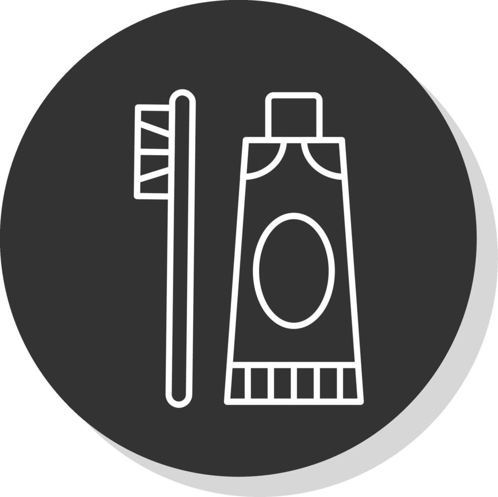 Toothpaste Line Grey  Icon vector