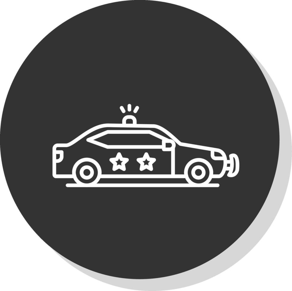 Police Car Line Grey  Icon vector