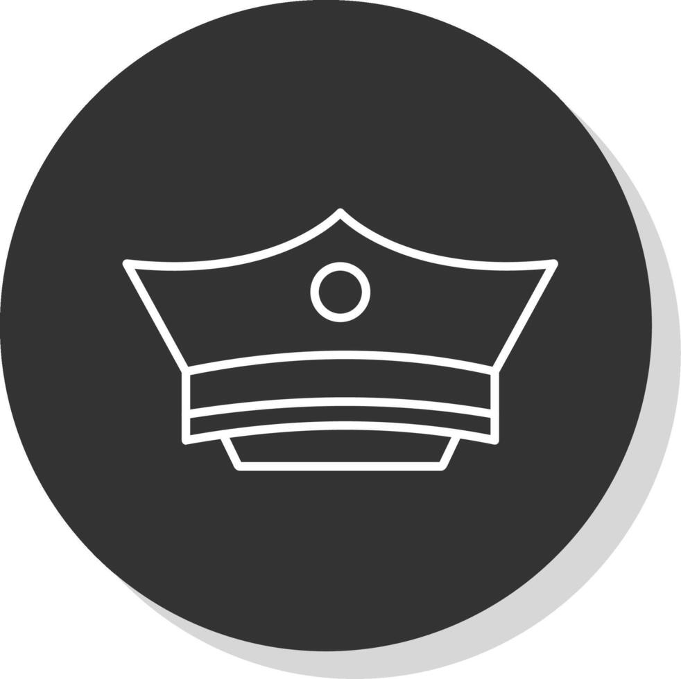 de policía sombrero línea gris icono vector