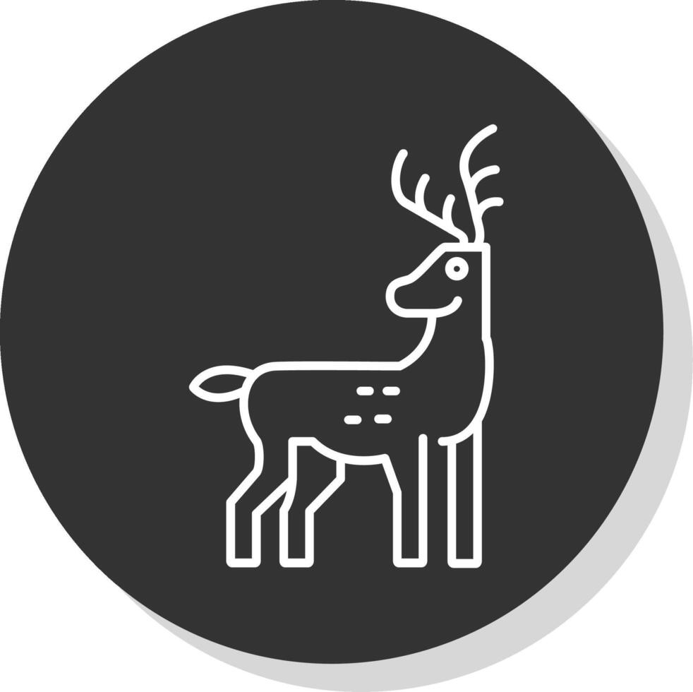 Reindeer Line Grey  Icon vector