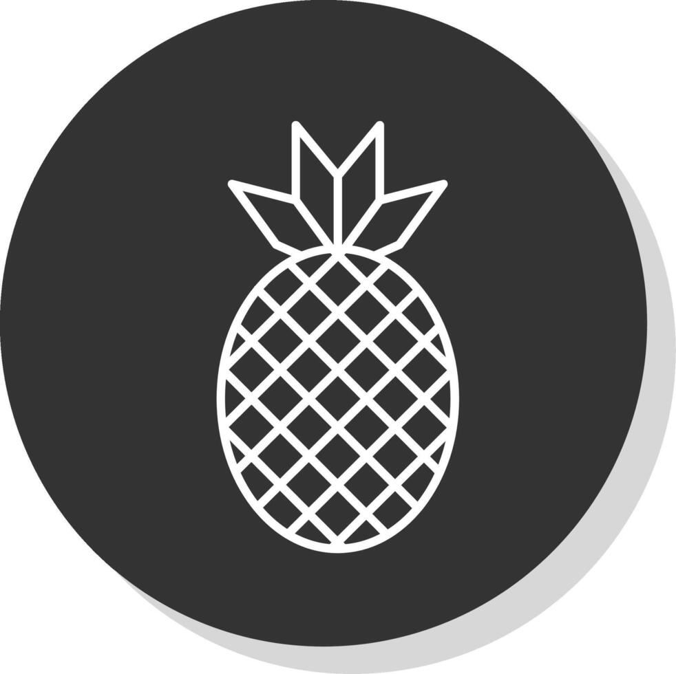 piña línea gris icono vector