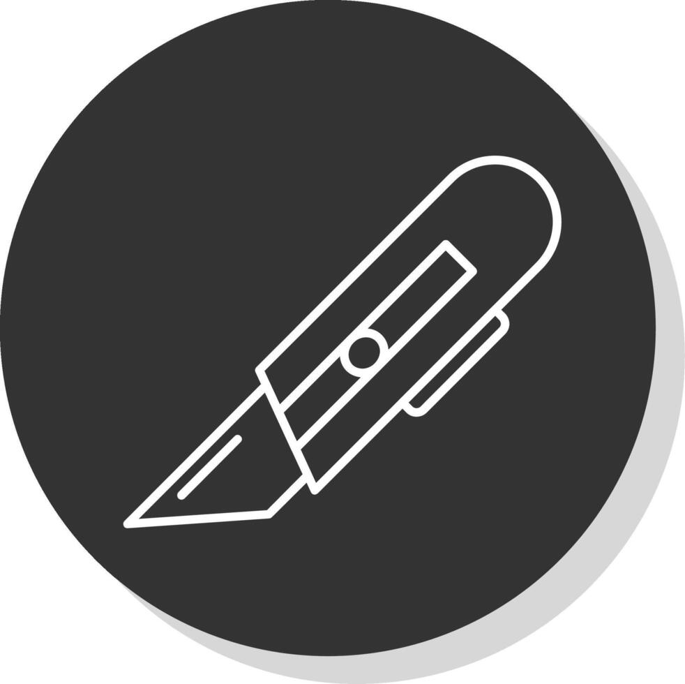 Utility Knife Line Grey  Icon vector