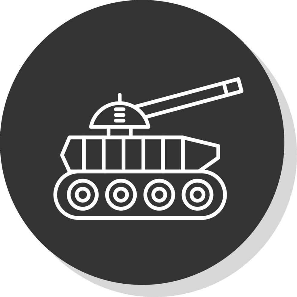 Tank Line Grey  Icon vector
