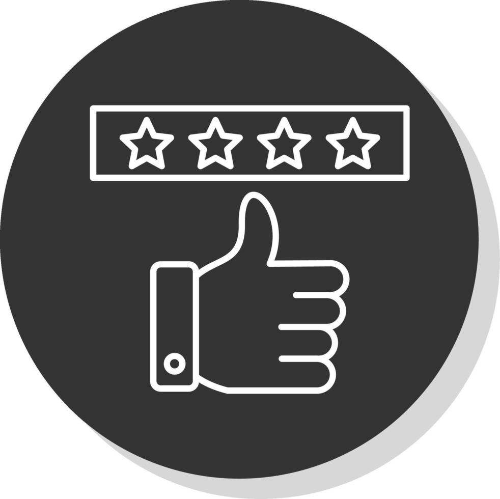 Positive Review Line Grey  Icon vector