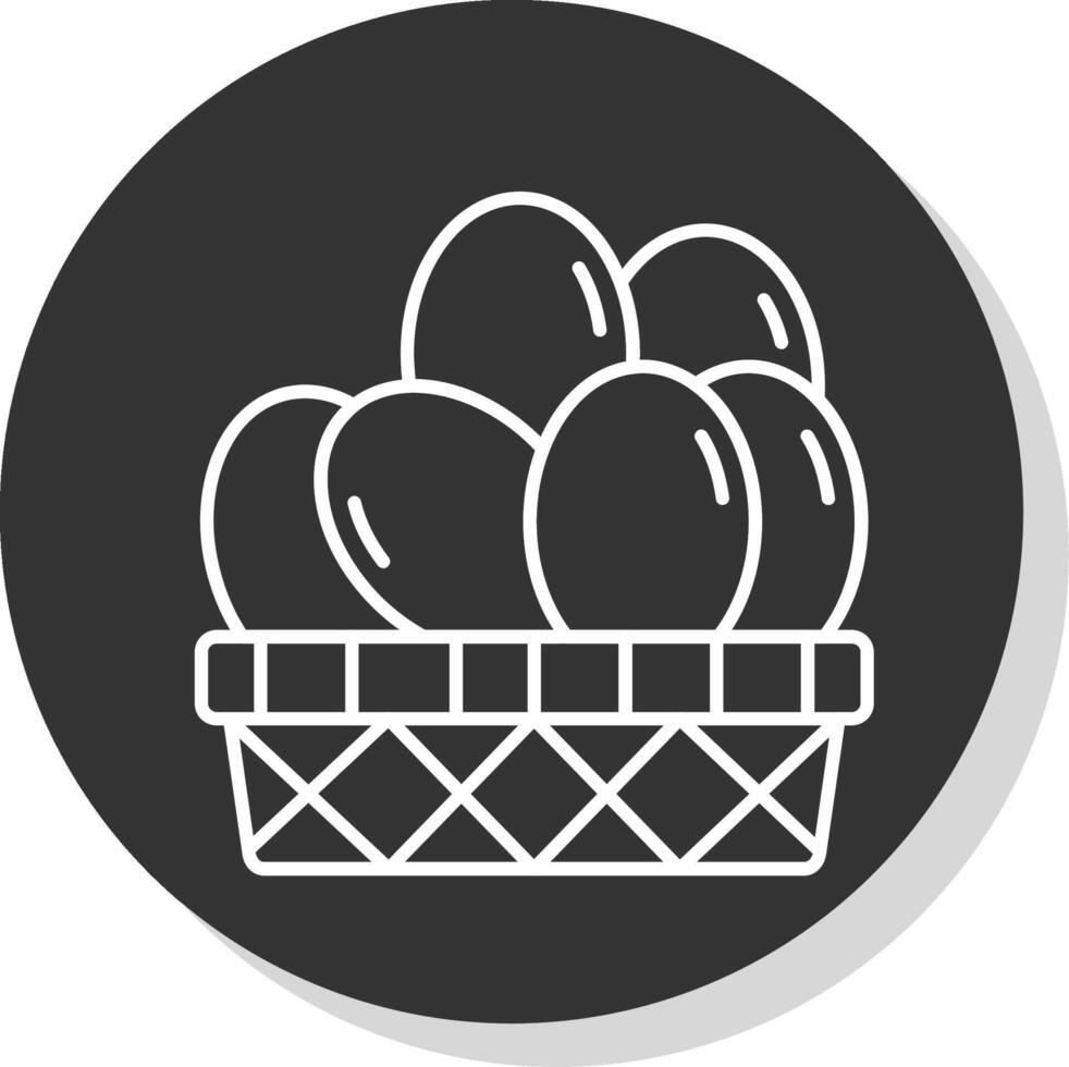 Eggs Basket Line Grey  Icon vector