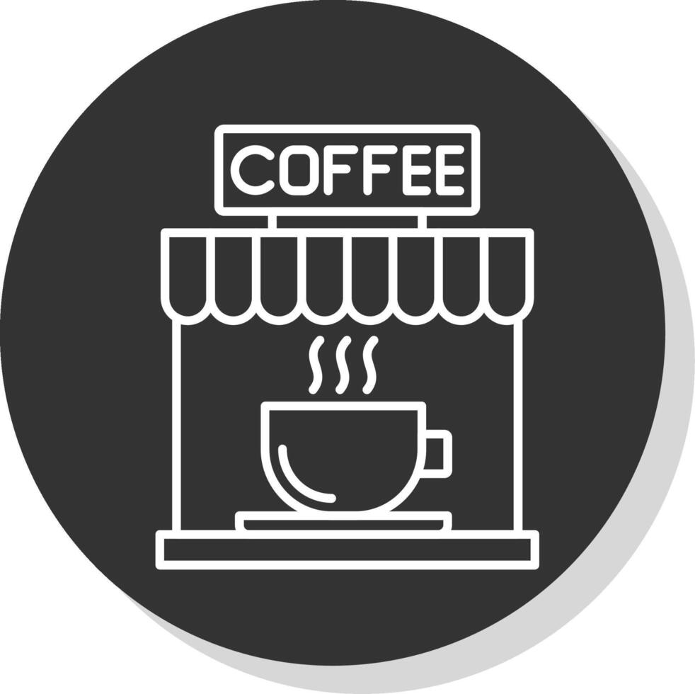 café línea gris icono vector