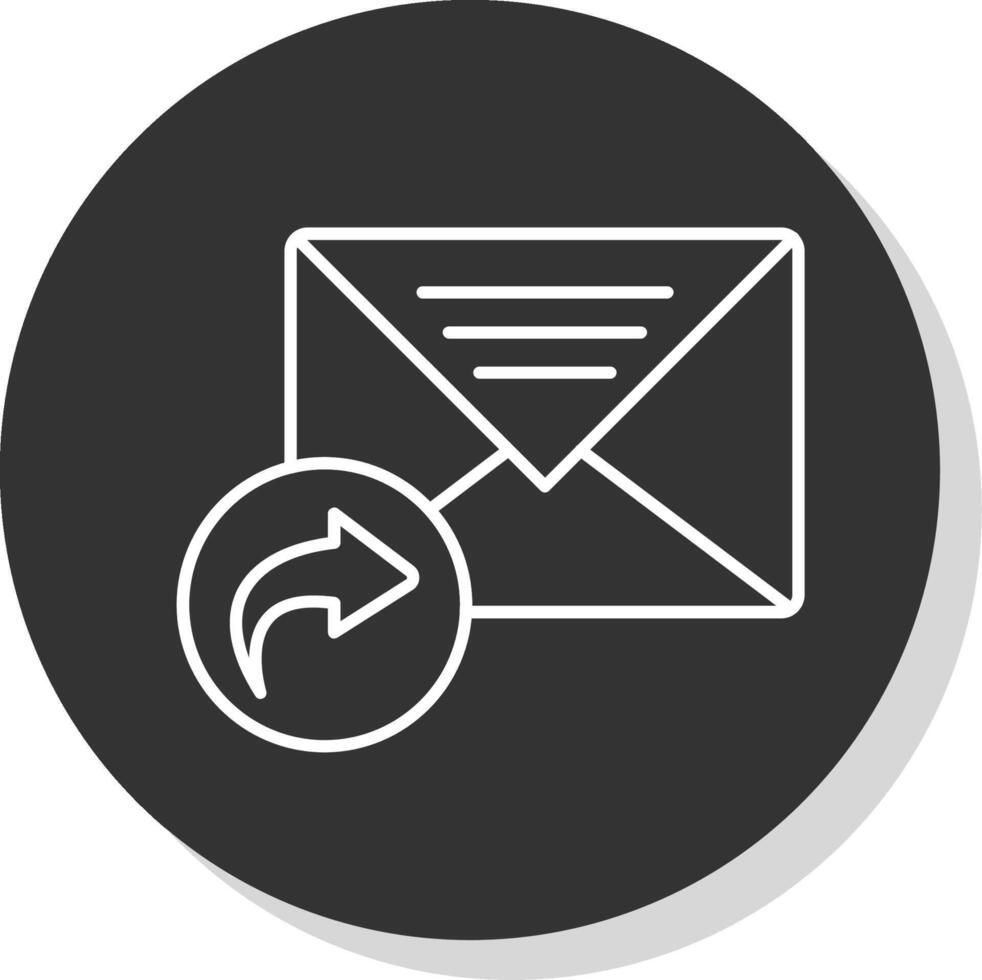 Forward Message Line Grey  Icon vector