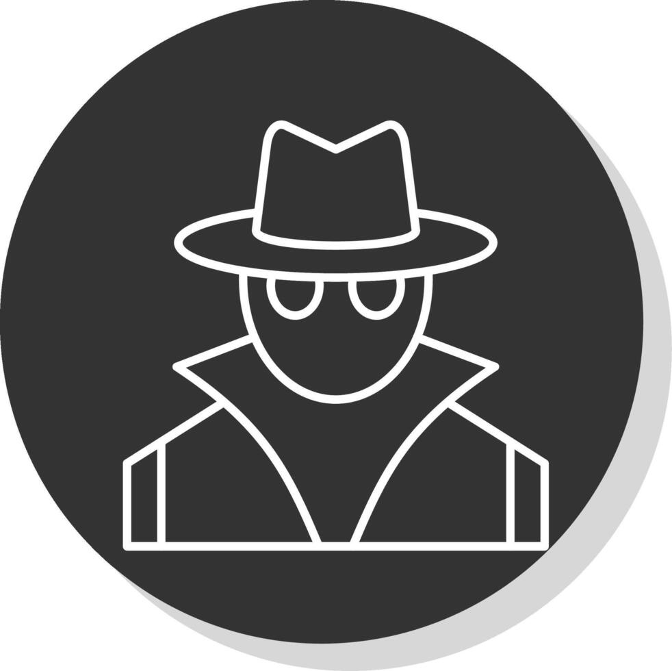 Spy Line Grey  Icon vector