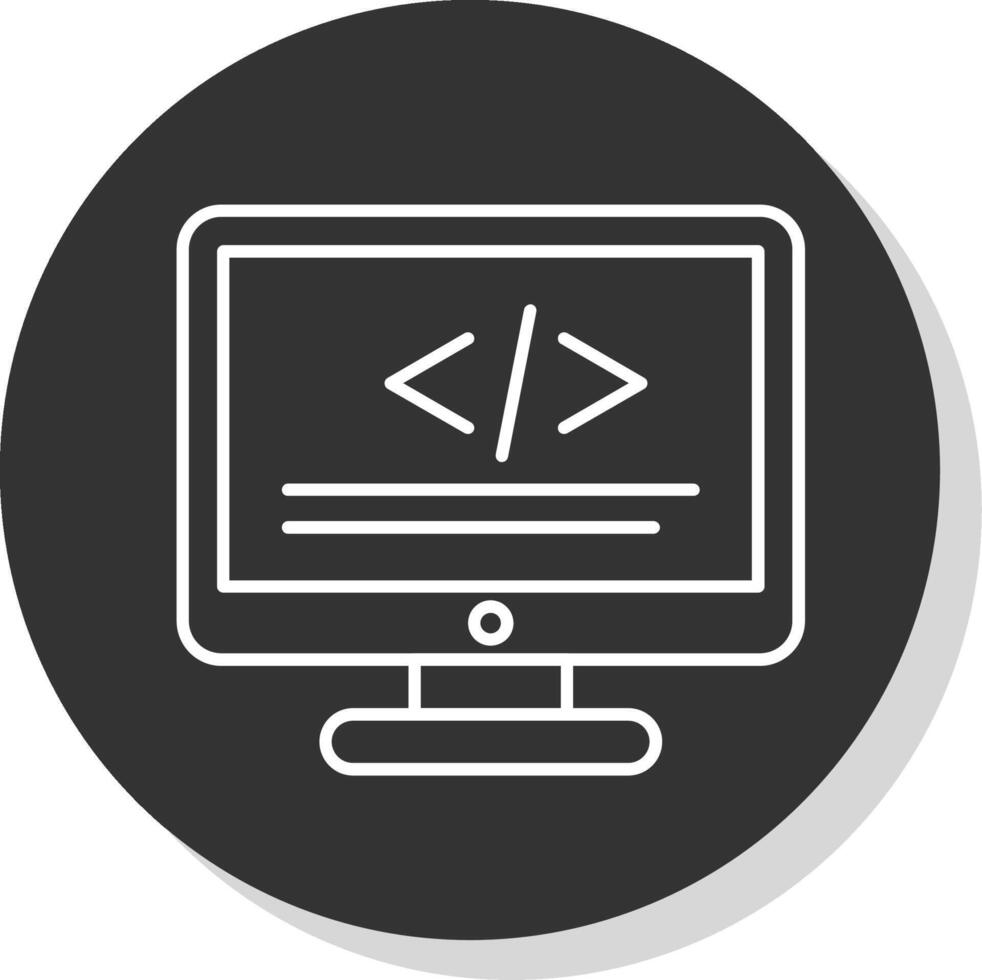 Programming Line Grey  Icon vector