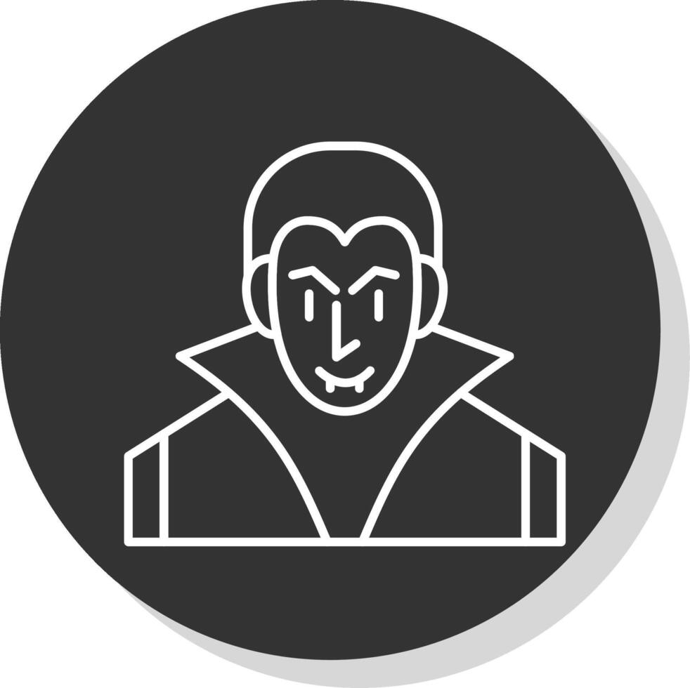 Evil Line Grey  Icon vector