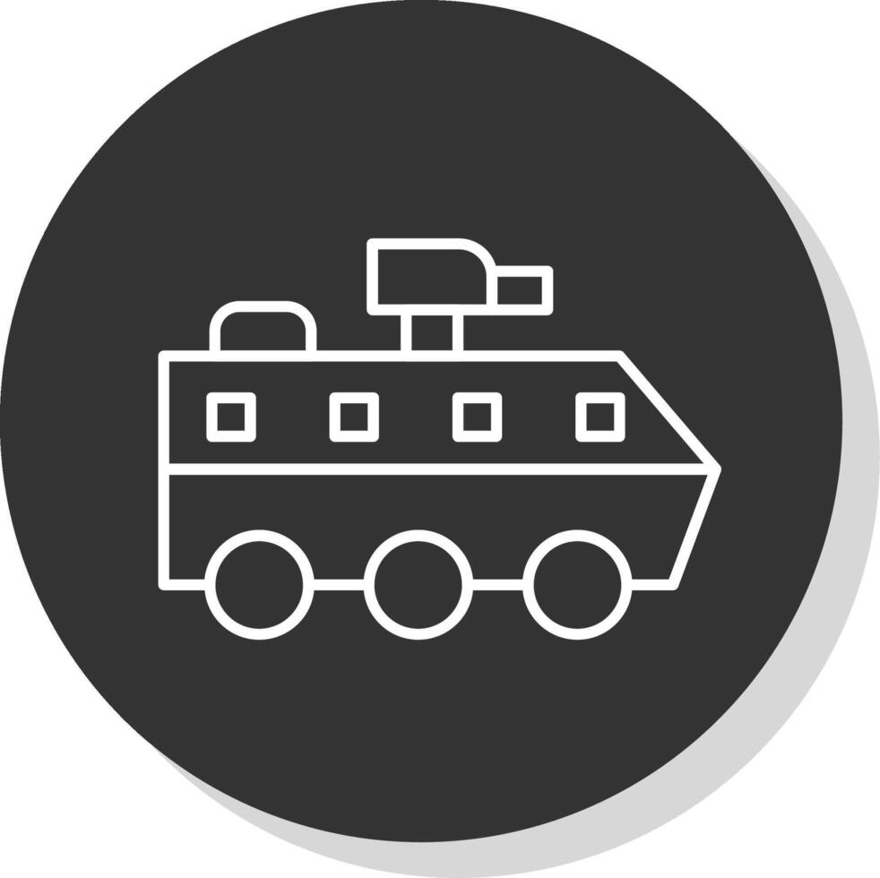blindado camioneta línea gris icono vector