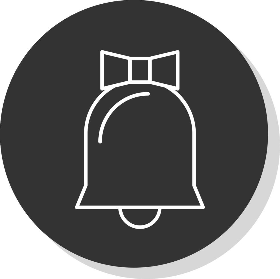 Wedding Bell Line Grey  Icon vector