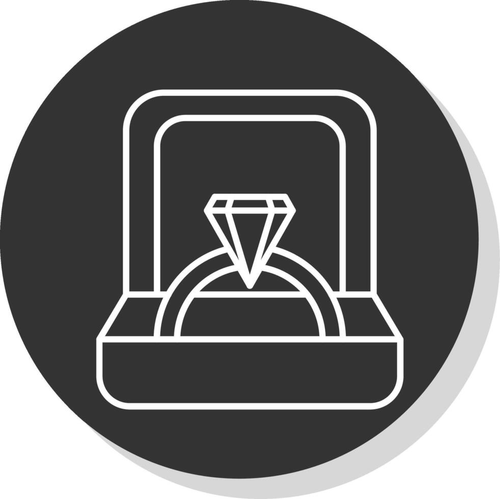 anillo caja línea gris icono vector