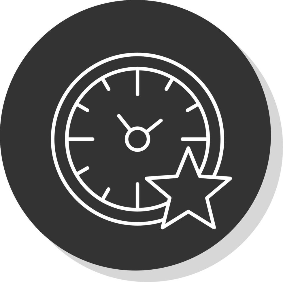 favorito hora línea gris icono vector
