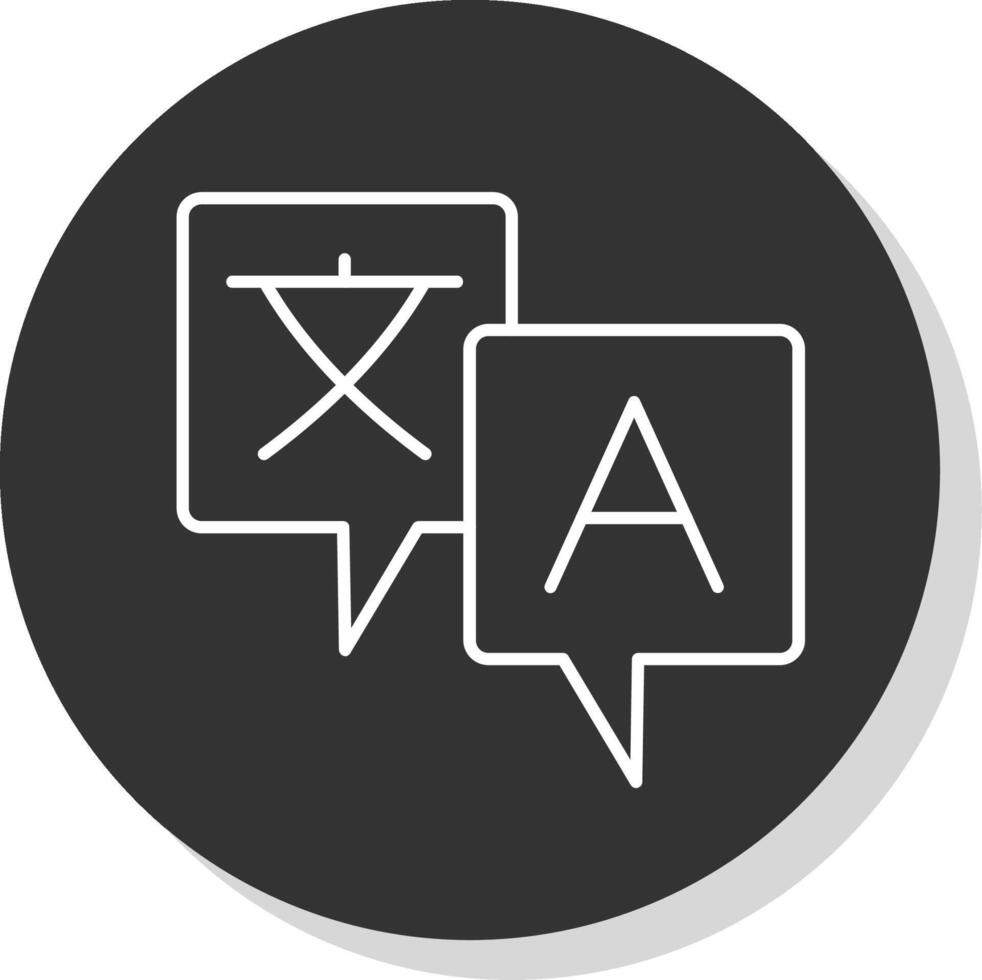 Translation Line Grey  Icon vector