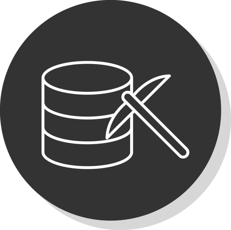 Data Mining Line Grey  Icon vector