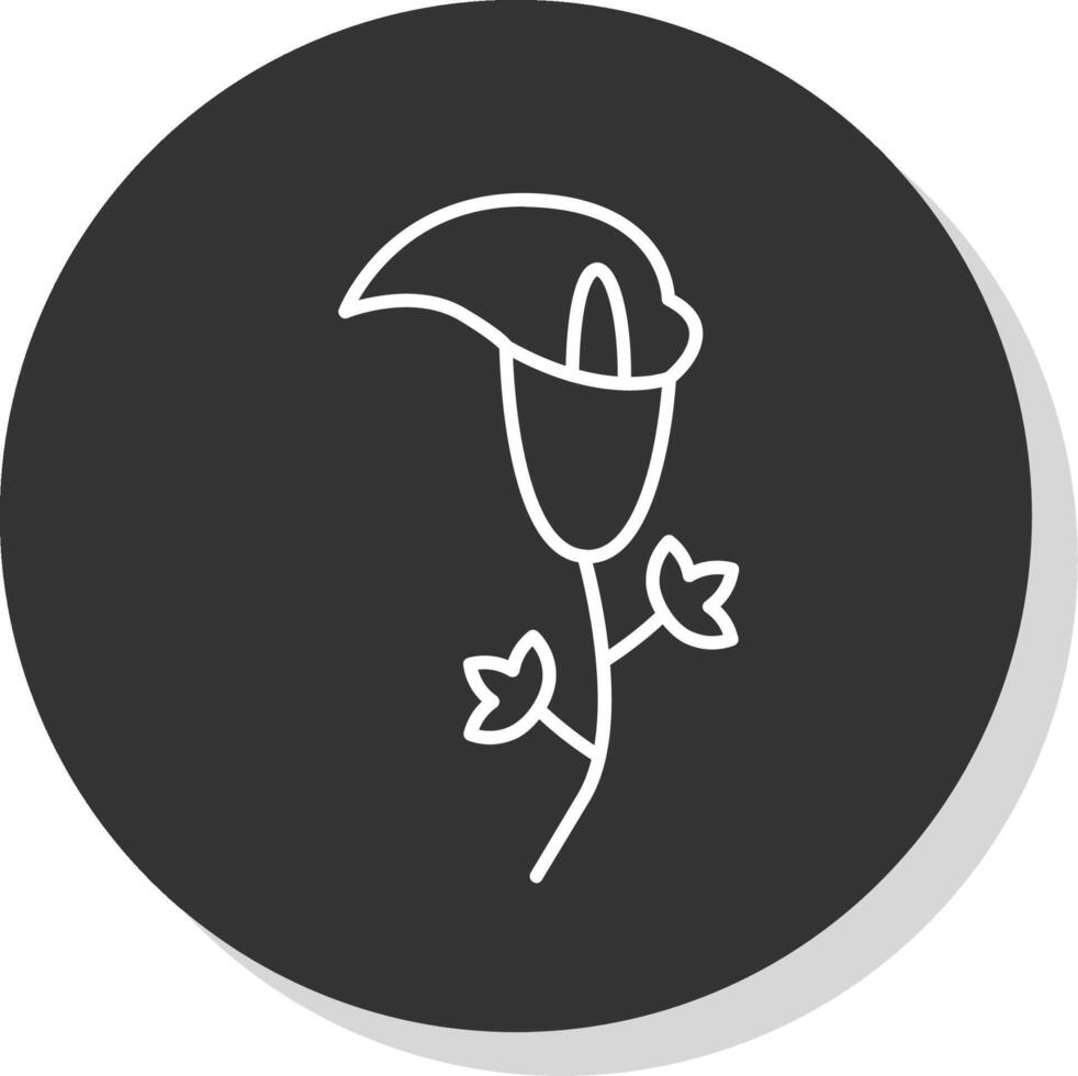 Arum Line Grey  Icon vector