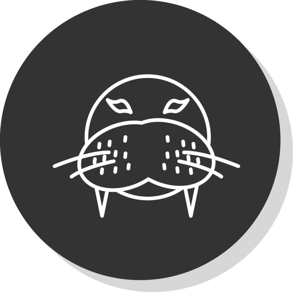 Walrus Line Grey  Icon vector