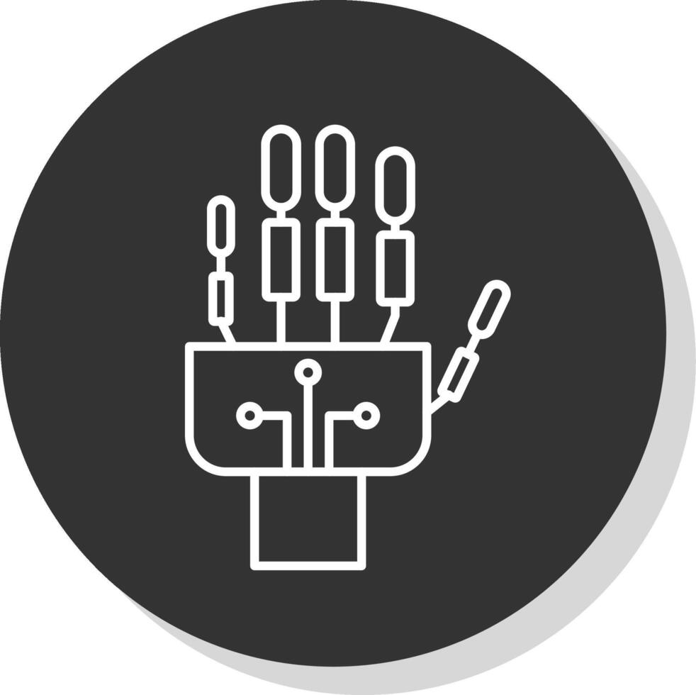 Robotics hand Line Grey  Icon vector